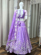 Sparkling Elegance Lavender Lehenga Choli Set