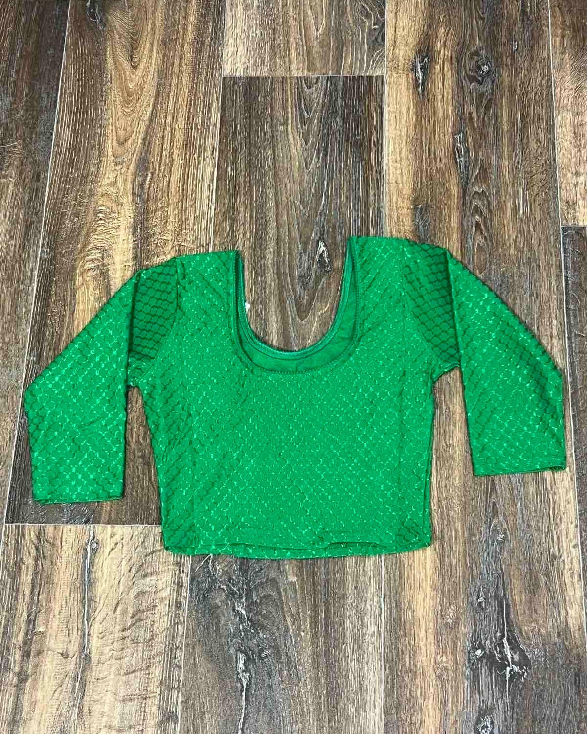 Streachable Blouse in Dark Green - Boutique Nepal