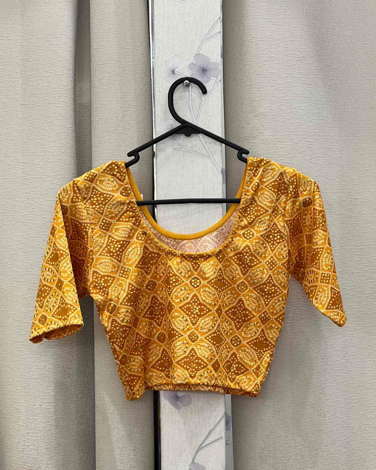 Streachable Blouse in Yellow - Boutique Nepal