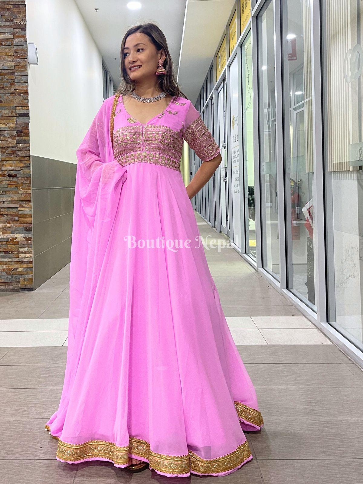 Taffy Pink Designer Gown - Boutique Nepal