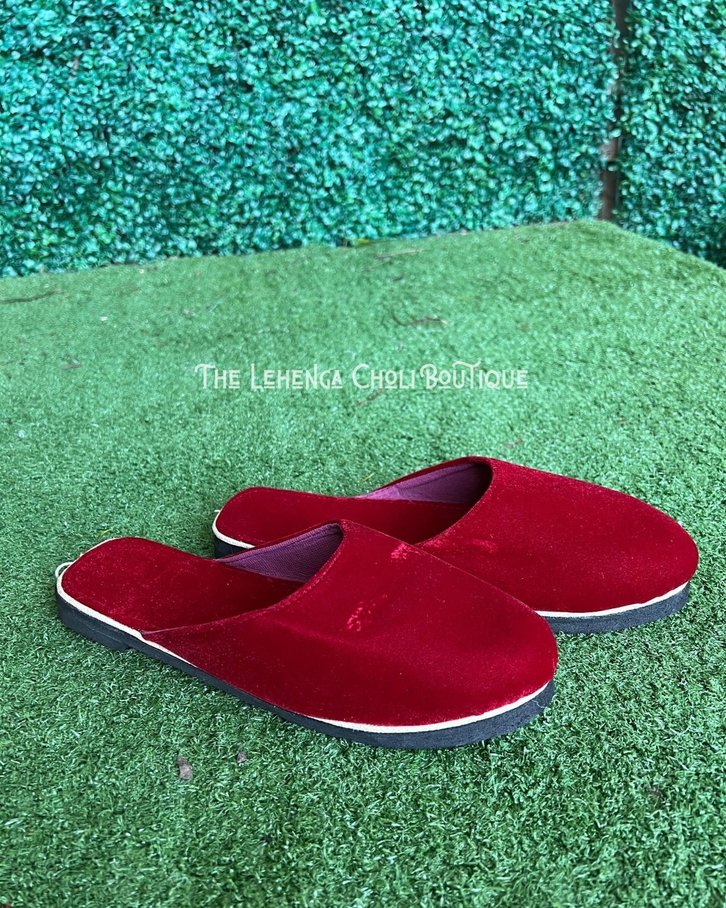Velvet Shoes In Red - Boutique Nepal Au