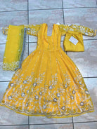 Yellow Anarkali Kurta Set 5-7 Years - Boutique Nepal