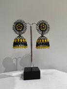 Yellow Black Jhumki Earring - Boutique Nepal