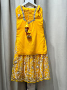 Yellow Designer Kids Anarkali Kurta Set - Boutique Nepal