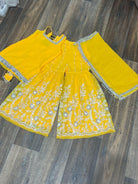 Yellow Designer Kids Anarkali Kurta Set - Boutique Nepal