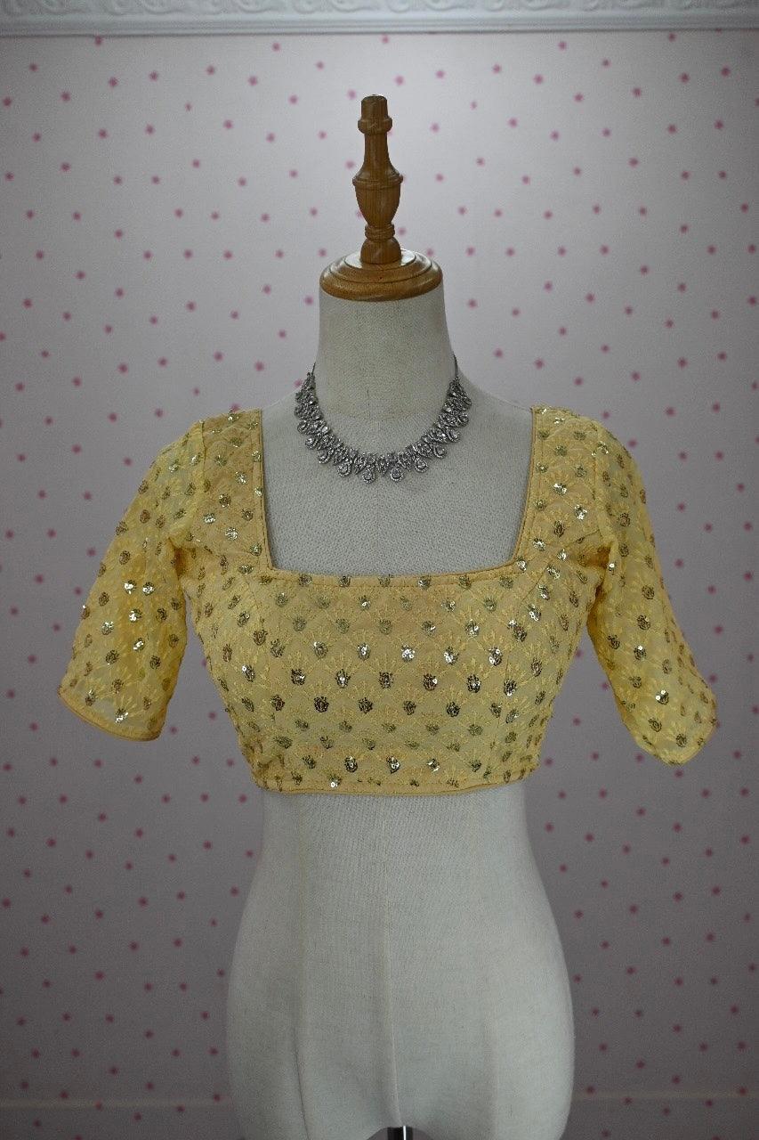 Yellow Half Sleeves Blouse - Boutique Nepal