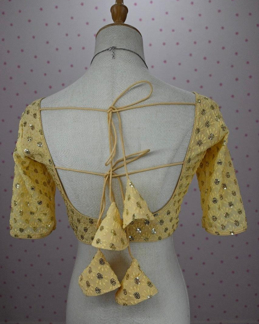 Yellow Half Sleeves Blouse - Boutique Nepal
