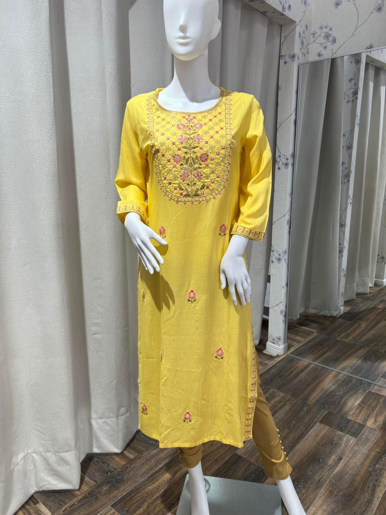 Yellow Kurta Top - Boutique Nepal Australia 