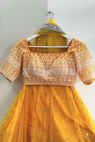 Yellow Lehenga Choli Set with Embroidery Work - Boutique Nepal