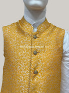 Yellow Nehru Jacket Waist Coat - Boutique Nepal