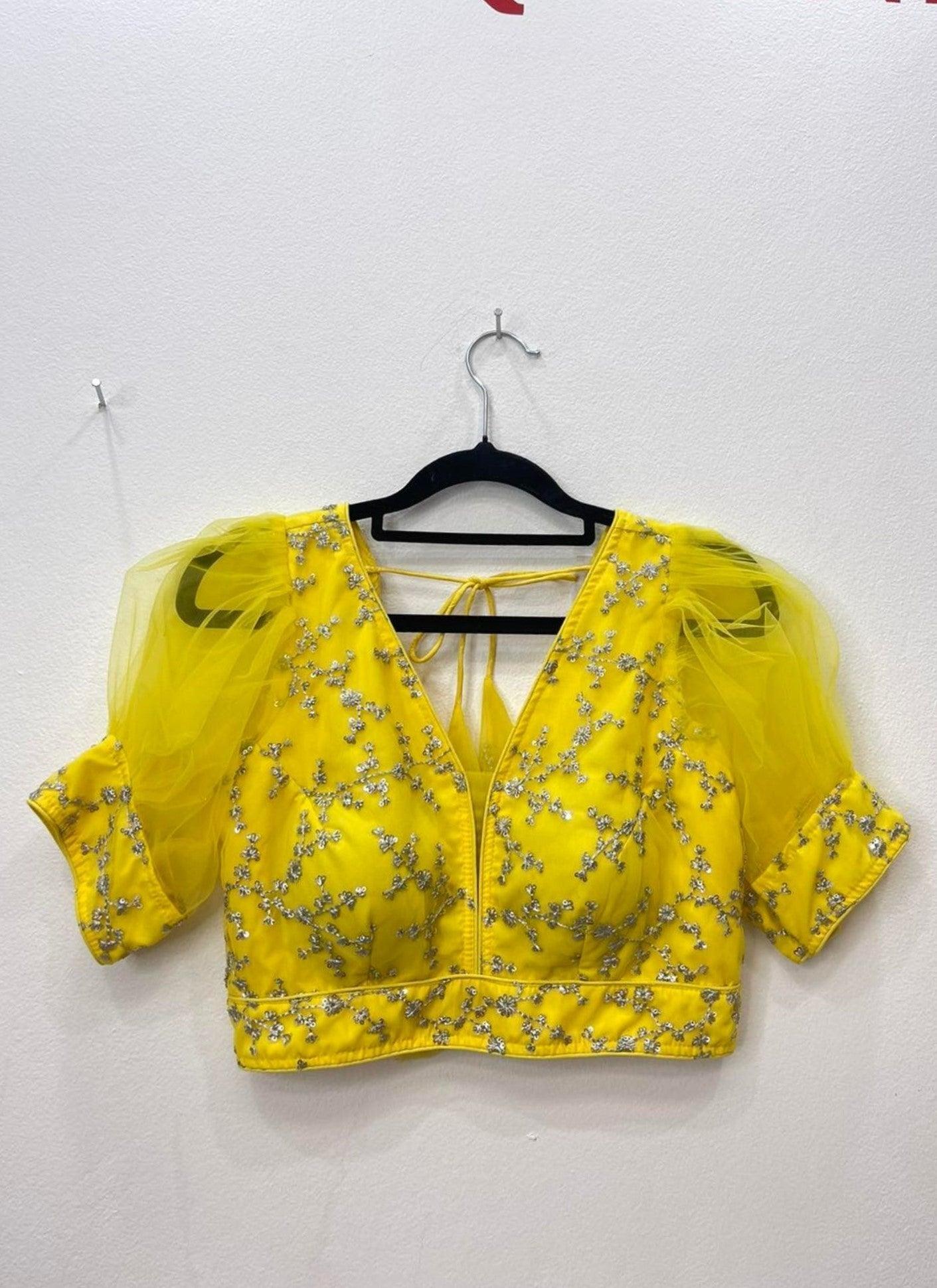 Yellow Net Blouse - Boutique Nepal