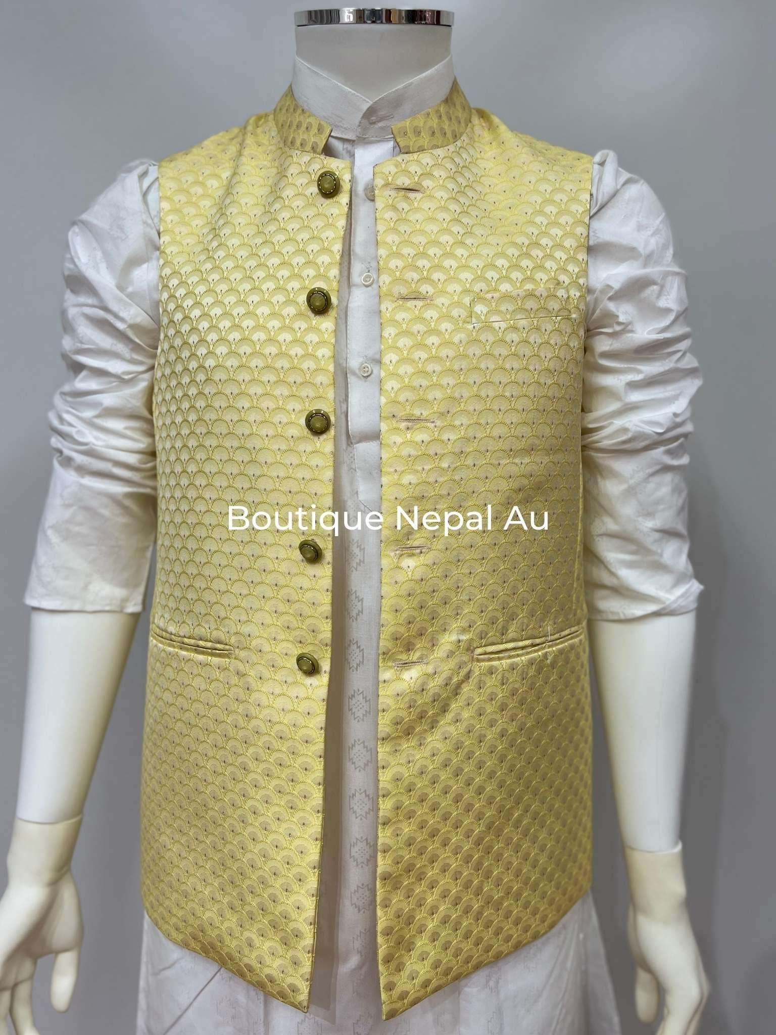 Yellow Waist Coat - Boutique Nepal